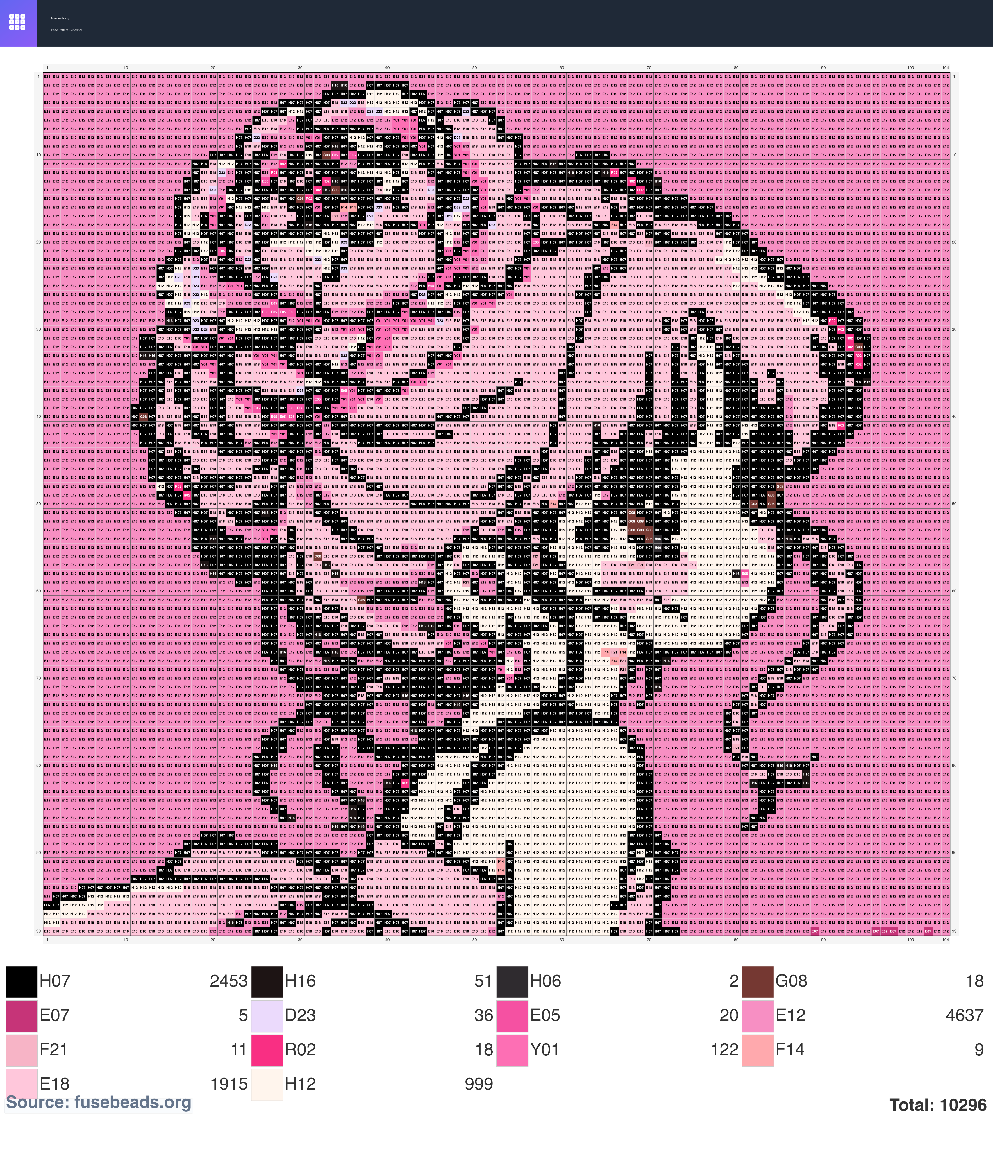 Girl perler beads pattern