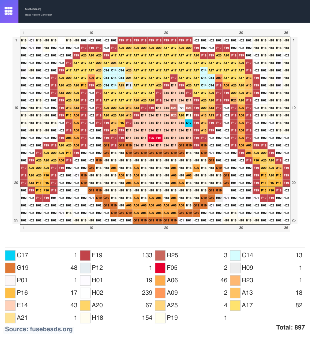 Fried Egg Arale perler beads pattern