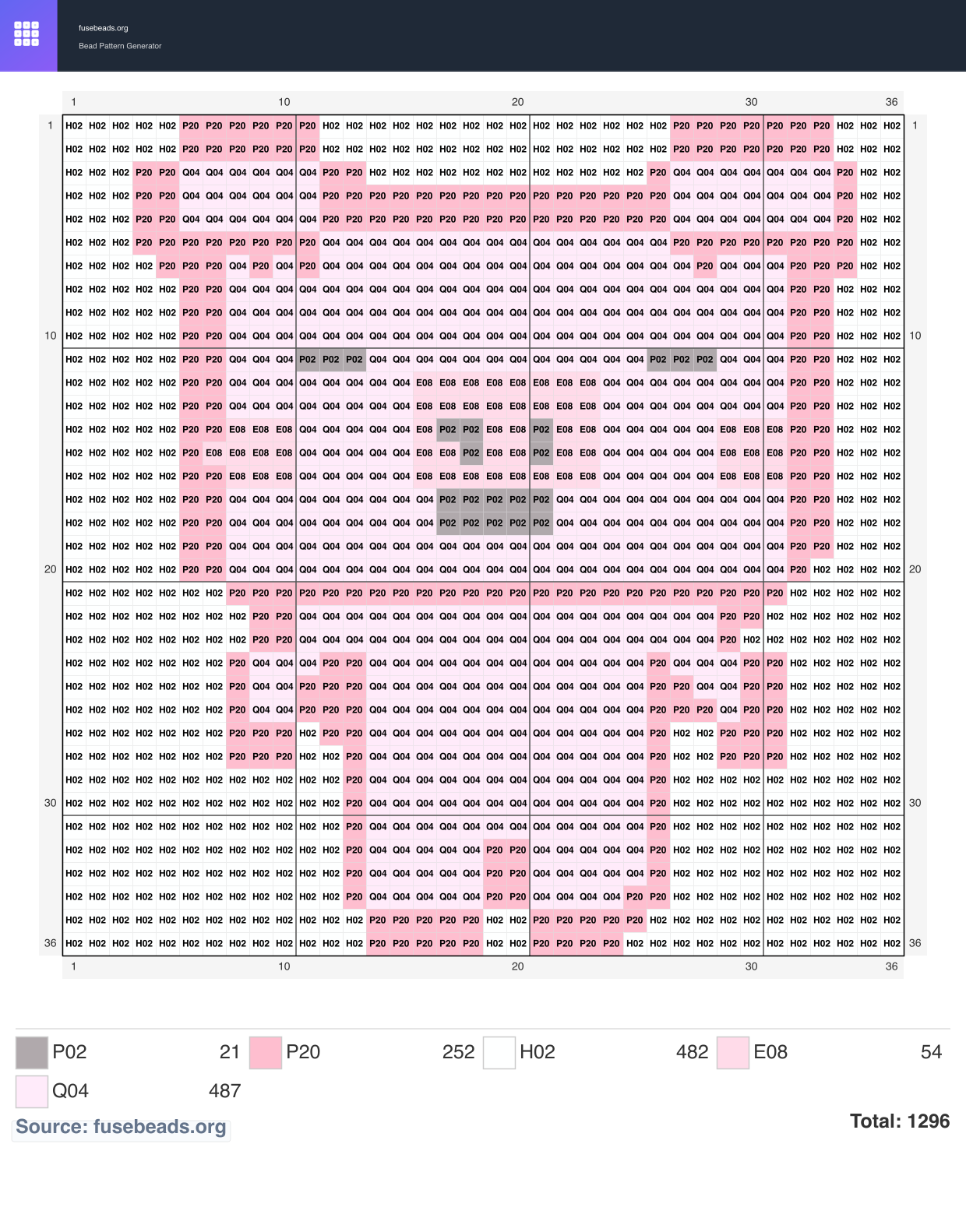 Piglet perler beads pattern
