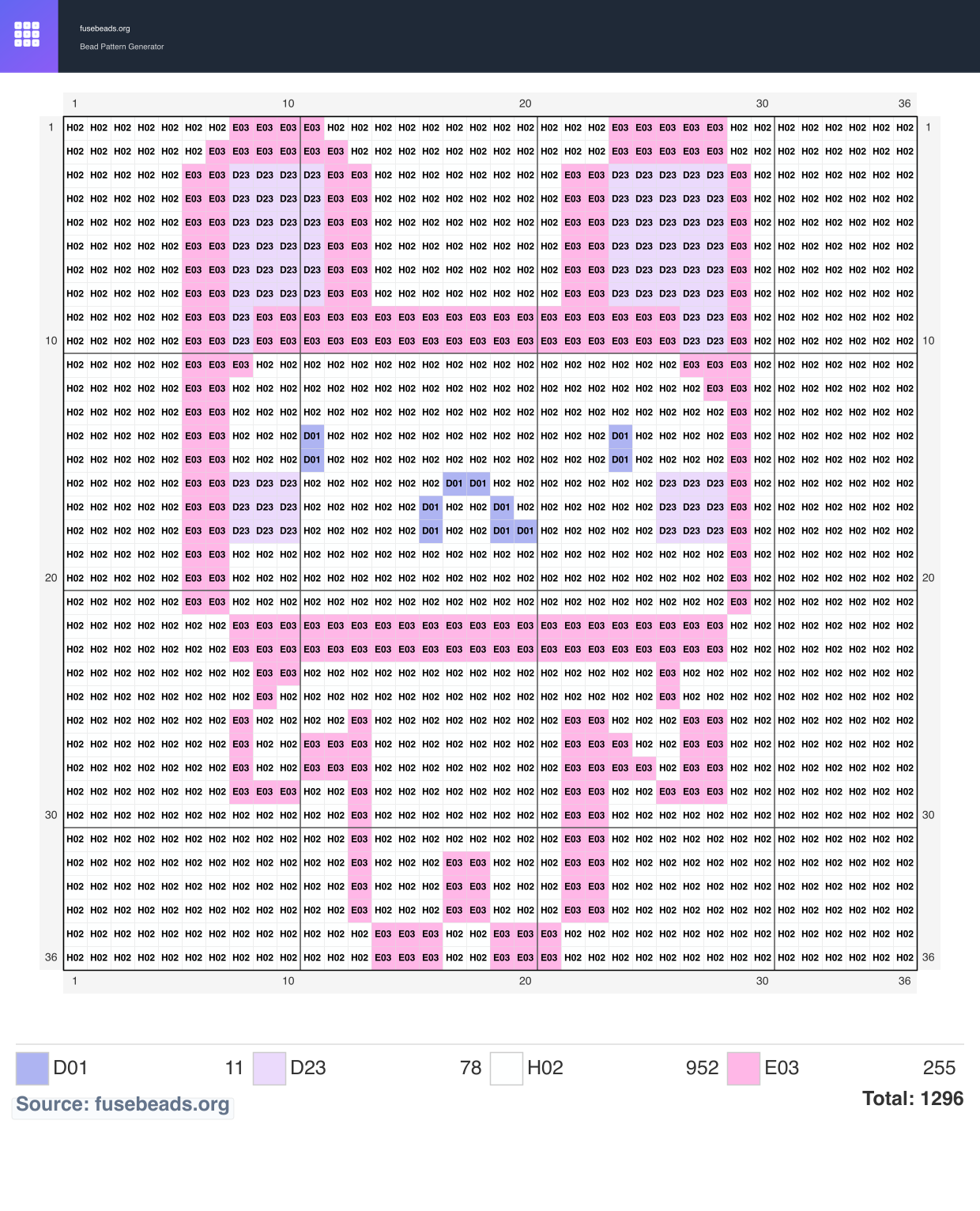 Bunny perler beads pattern