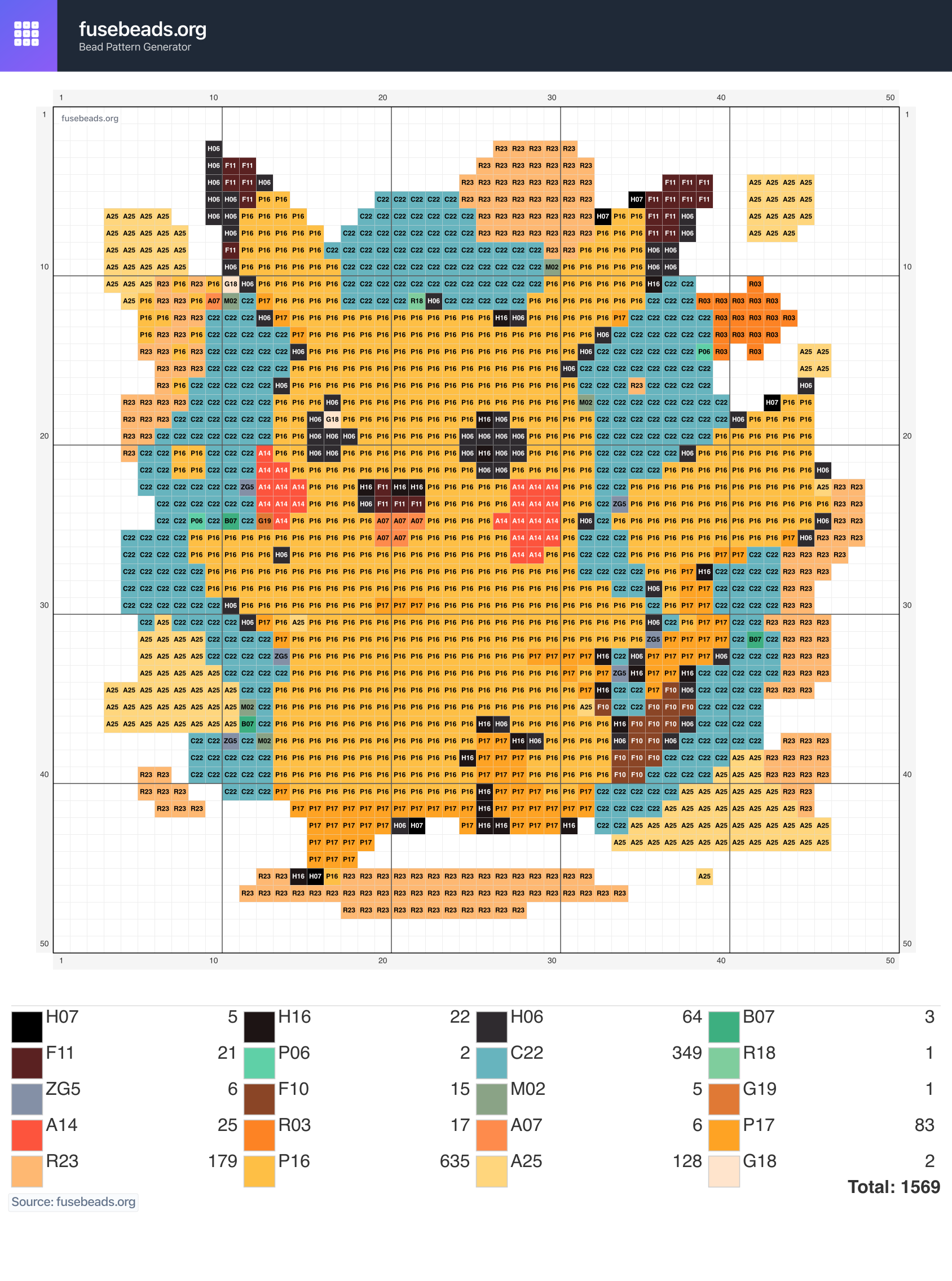 Pokemon4 perler beads pattern