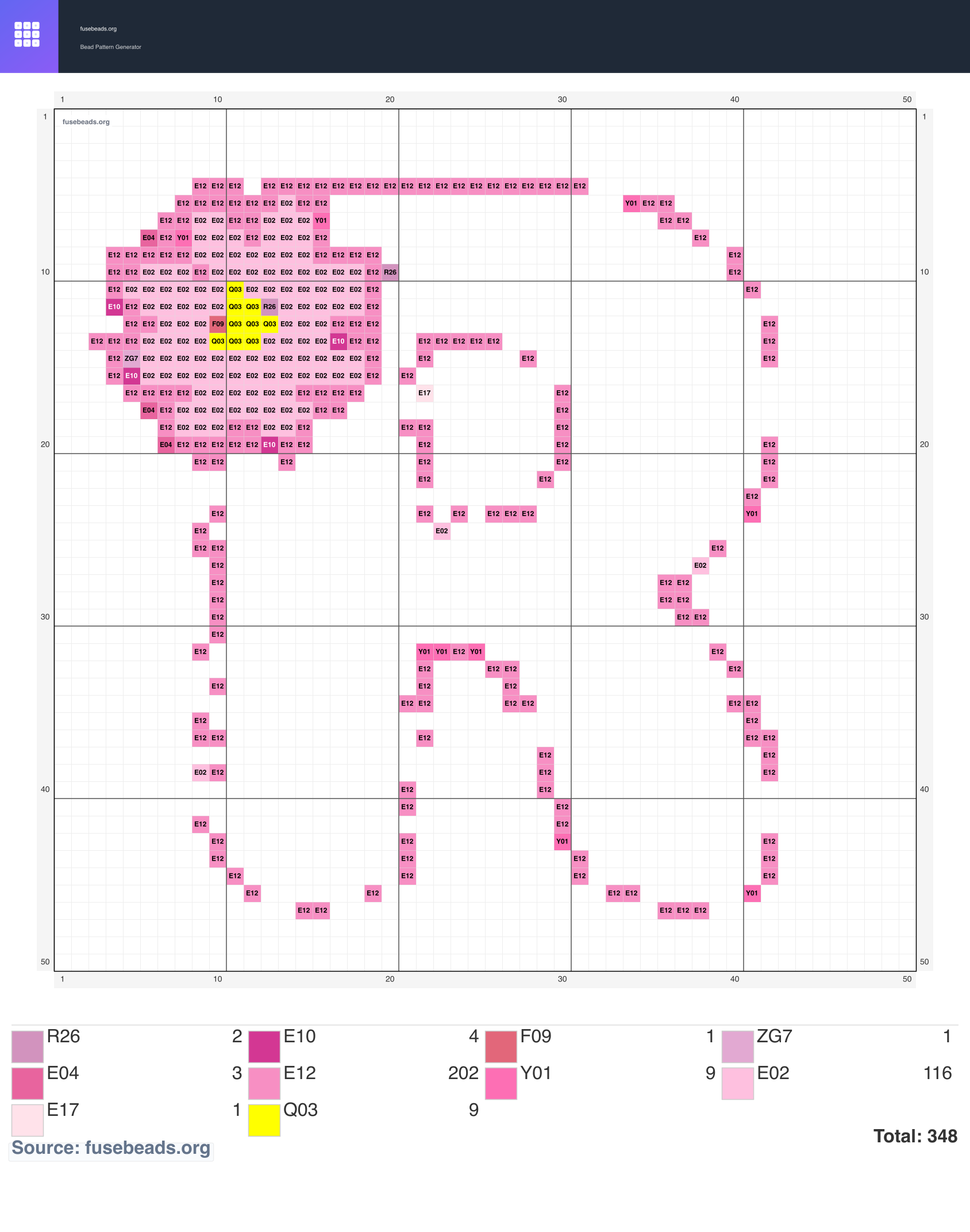 R perler beads pattern