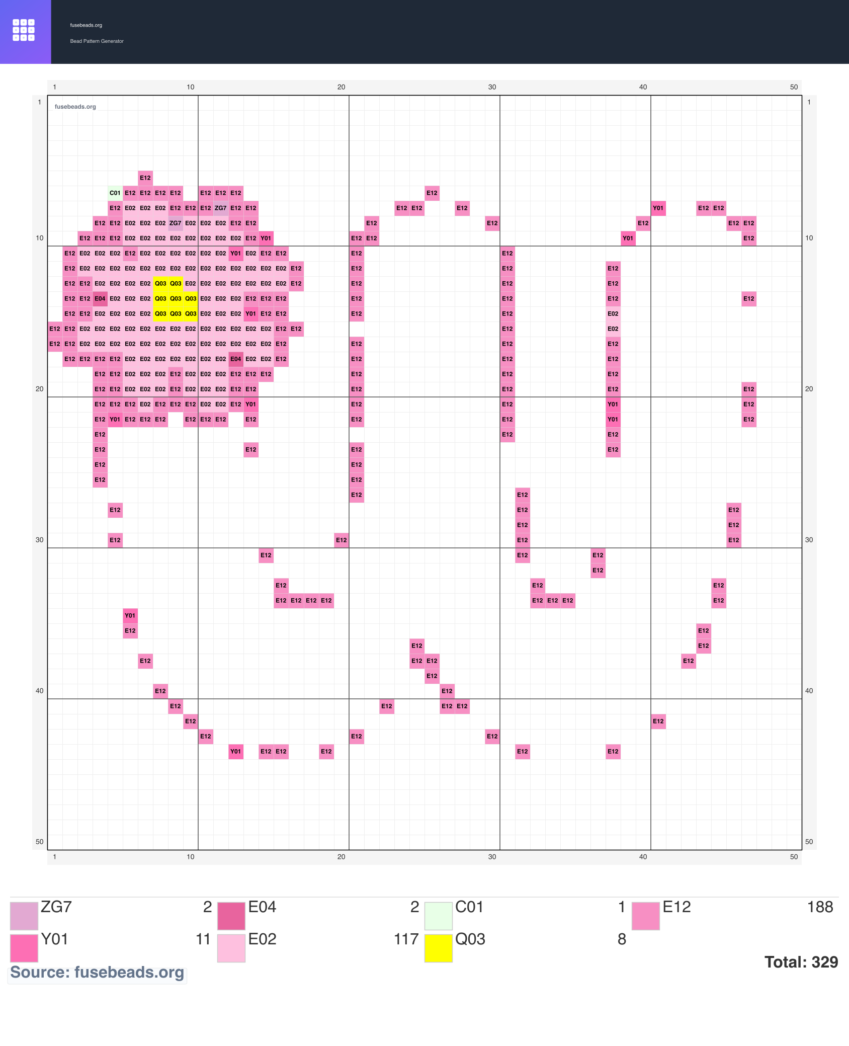 W perler beads pattern